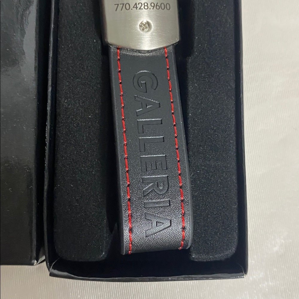 Black and Silver Keychain with Red Stitching Lexus - Picture 3 of 4